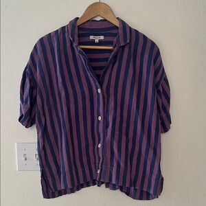 Madewell Purple and Blue Striped Shirt
